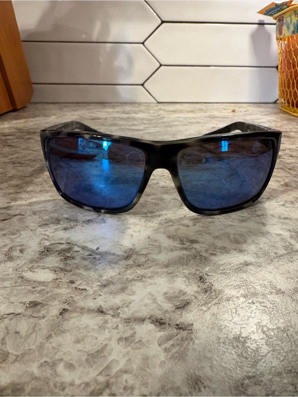 BAJIO Sigs Sunglasses with Blue Mirrored Glass Lenses